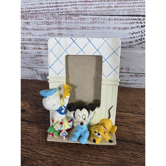 VTG Disney Photo Picture Frame Mickey Mouse Donald Duck Pluto Nursery Baby Decor - Picture 1 of 6